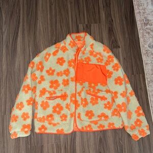Yeokou Women Floral Jacket Winter Sherpa Fleece Coat